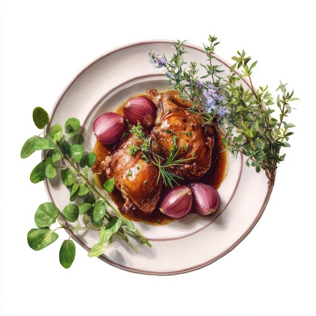 Kolacja przy świecach - talerz z aromatycznym daniem